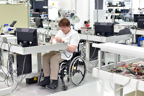Lab Tech in Wheelchair
