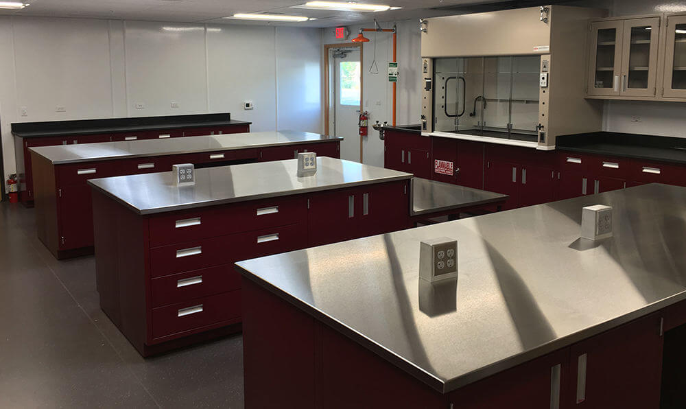 We deign an install Stainless steel counters for labs all over the world