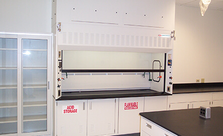 Airfoil bypass chemical fume hoods: laboratory ventilation systems