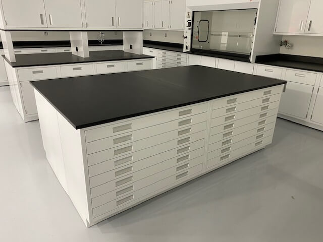 Pharmaceutical lab designed with modular steel furniture
