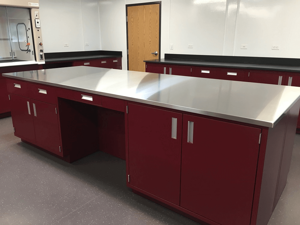 Colorful Laboratory Cabinets for Malarkey Roofing