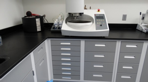 Custom metal lab cabinets for hard to design areas in Alabama labs