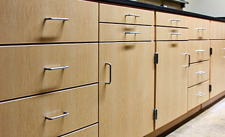 Wood Laboratory Cabinet Design Installation in Idaho